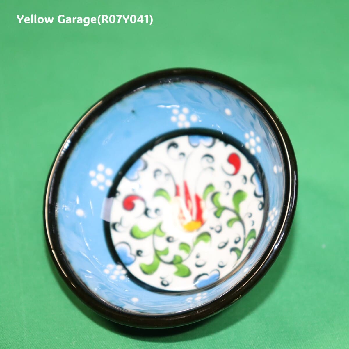 トルコ製 ハンドメイド陶器 小鉢(ブルー&ネイビー 2点セット)