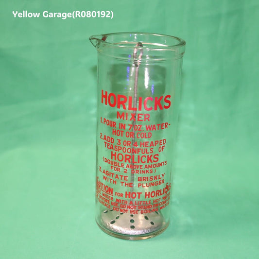 英国の栄養飲料ブランド HORLICKS(ホーリックス) のために作られた専用マドラー(プランジャー)付きミキシンググラス_全体
