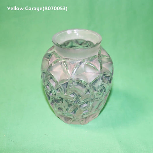 R.Lalique ブルー・パティネ サティネ/クリスタル 小型一輪挿し(高さ約13cm)全体