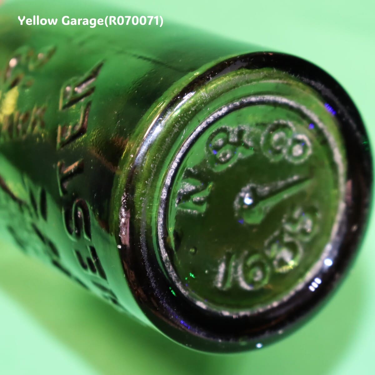 【英国ヴィクトリア期】HENRY S&CO ビールボトル 深緑色ガラス製/獅子エンブレム/マンチェスター製(c.1890)