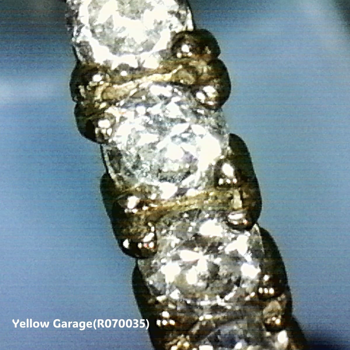 ヴィンテージ イギリス製 9金 一文字ジルコニアリング(専用ケース付き)