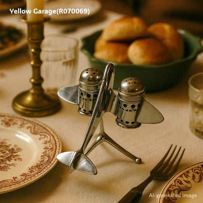 アンティーク 飛行機型 ソルト＆ペッパースタンド （Crusader製 / Made in England）＿AI