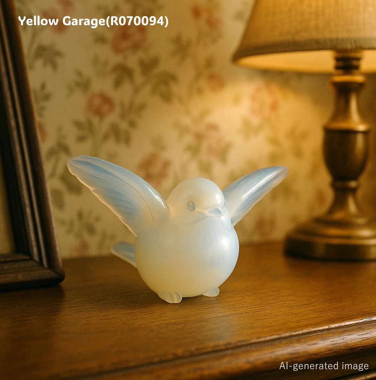 Sabino France製 オパルセントガラス小鳥像 “Oiseau aux Ailes Déployées”　AI