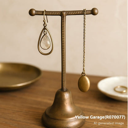 アンティーク 真鍮製アクセサリースタンド（縞模様デザイン）＿AI