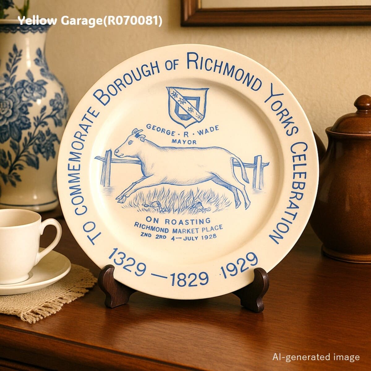 リッチモンド・ヨークシャー憲章600周年記念プレート（1929年製）＿Ai