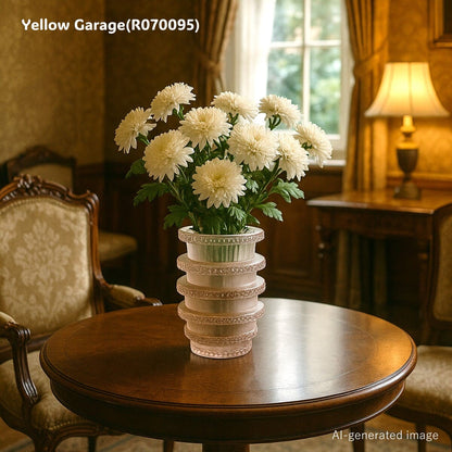 R. LALIQUE フラワーモチーフ厚手アールデコ・ガラスポット　AI