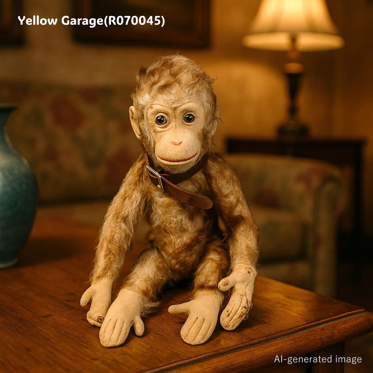 ヴィンテージ・モンキーぬいぐるみ｜レトロな愛嬌あふれるアンティークAI
