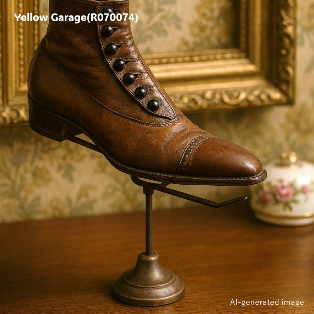 【真鍮製】アンティーク シューズディスプレイスタンド（高さ調整機構付き）　AI