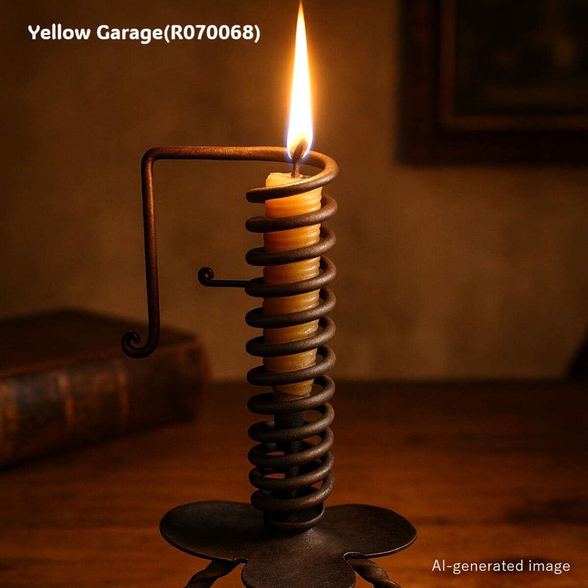 アンティーク 鉄製スプリングキャンドルスタンドAI