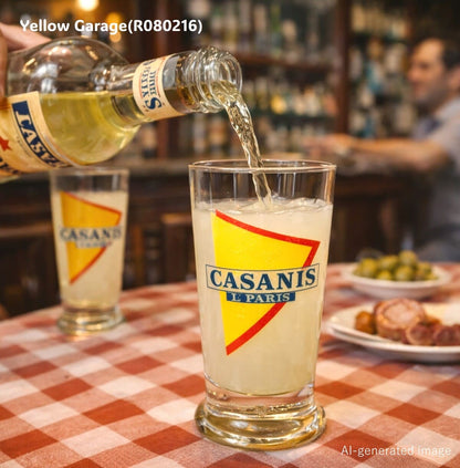 フランスの老舗パスティス（アニス酒）ブランドCASANIS（カサニス）／LE PASTIS のアンティーク・トールグラス5客セット＿AI