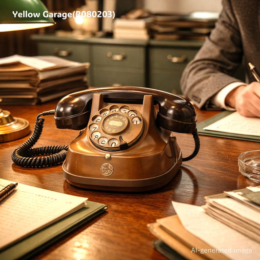 1950年代のベルギー製RTT（ベルギー国営電話会社）仕様のクラシカルなダイヤル式電話機＿AI