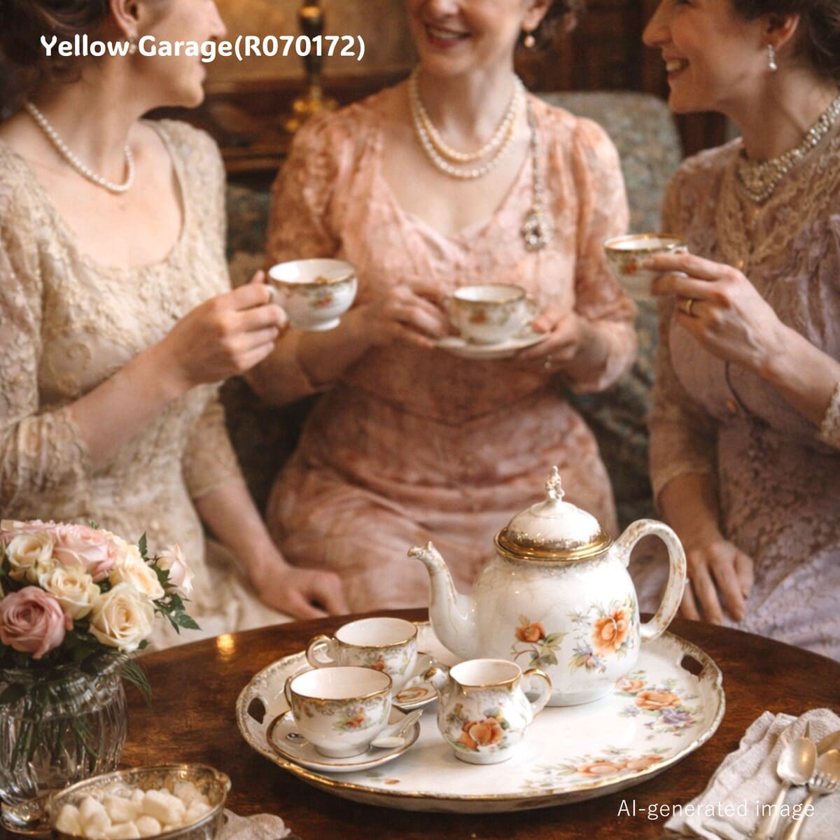 小振りなサイズが特徴のアンティーク・ティーセット＿AI