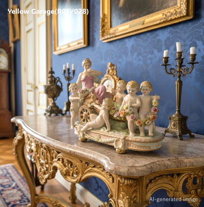 永遠の愛と優美の象徴
花車を引く天使たちが奏でるロマンチックな情景AI