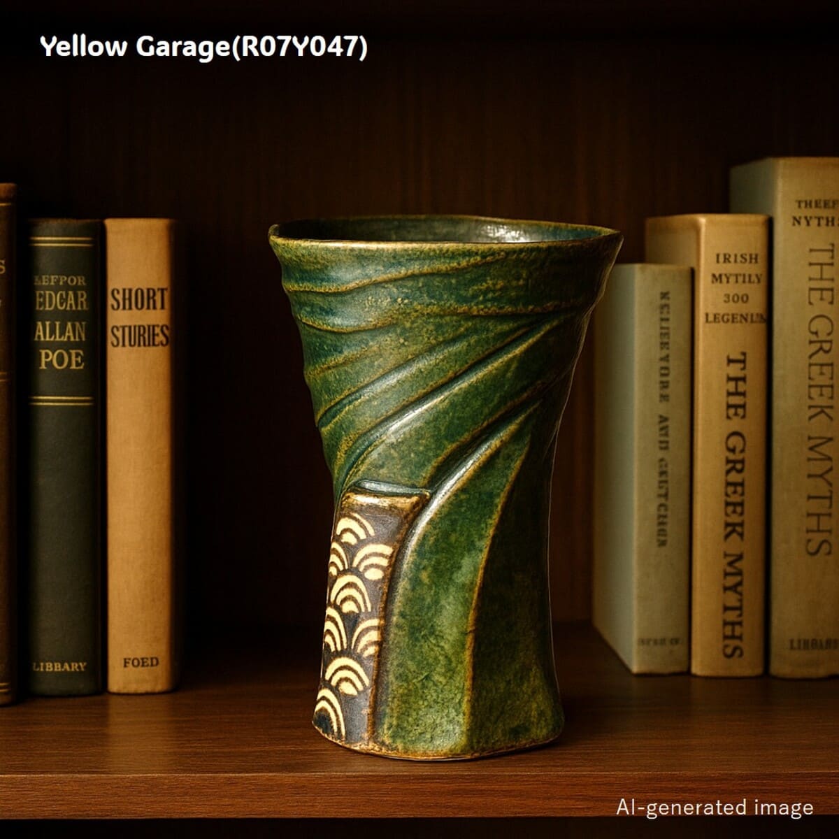 伝統の美濃織部に、現代造形の息吹を
ねじりのフォルムが生む陰影と、深緑の釉が響き合う
棚橋淳の手仕事AI