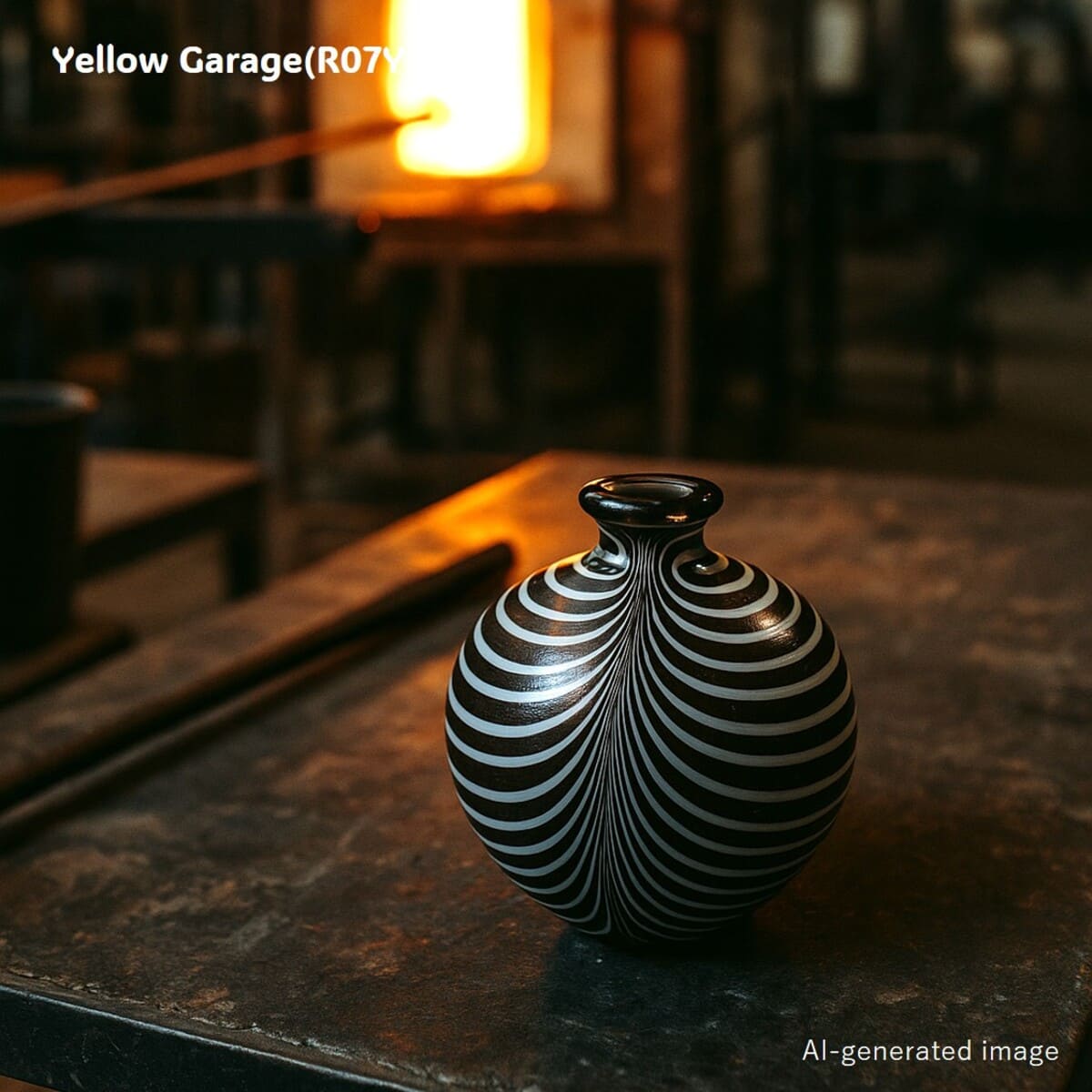 KOSTA BODA コスタボダ アートガラス ミニベース “Brown &amp; White Flow” 6cmAI