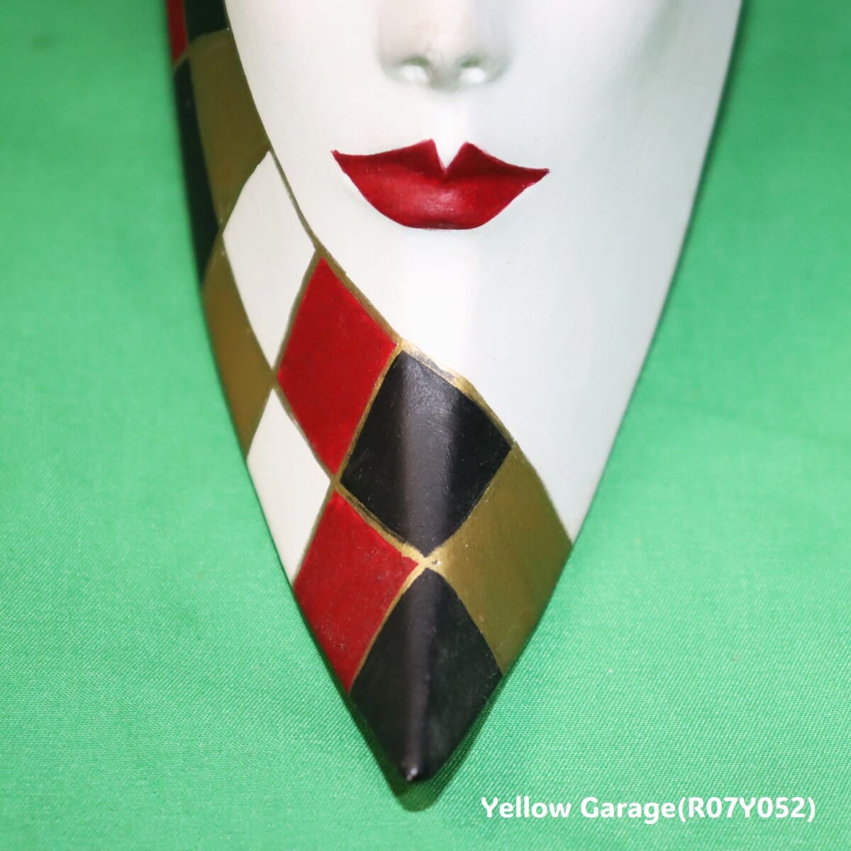 ヴィンテージ・ムーンフェイス・ハーフマスク（陶器製）