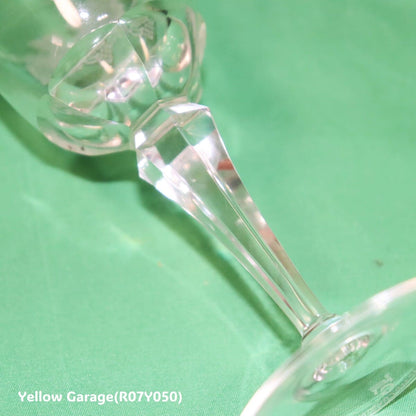 葡萄文様エッチング入りワイングラス（高さ14cm／ヴィンテージ風）