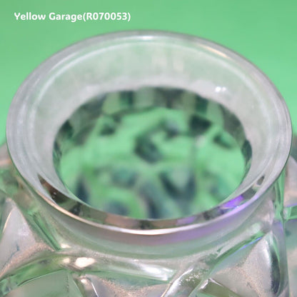 R.Lalique ブルー・パティネ サティネ／クリスタル 小型一輪挿し「シャモア/Chamois」（高さ約13cm）