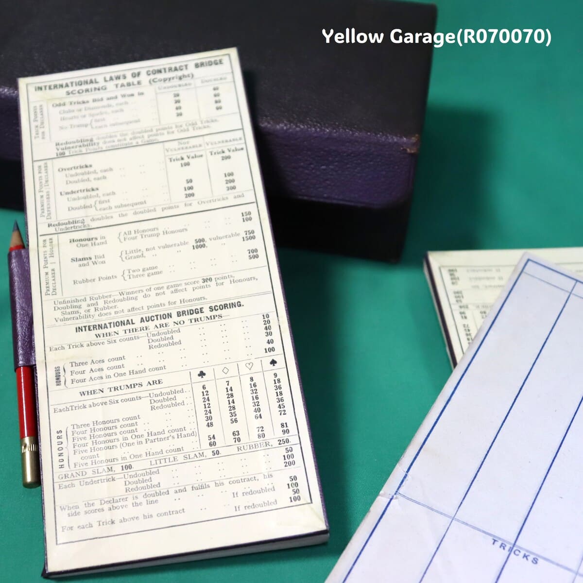 ヴィンテージ ブリッジゲーム フルセット（英国製・スコアカード＆鉛筆付）