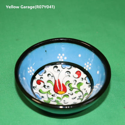 トルコ製 ハンドメイド陶器 小鉢（ブルー＆ネイビー 2点セット）