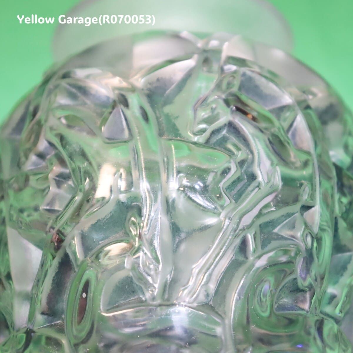 R.Lalique ブルー・パティネ サティネ／クリスタル 小型一輪挿し（高さ約13cm）アップ