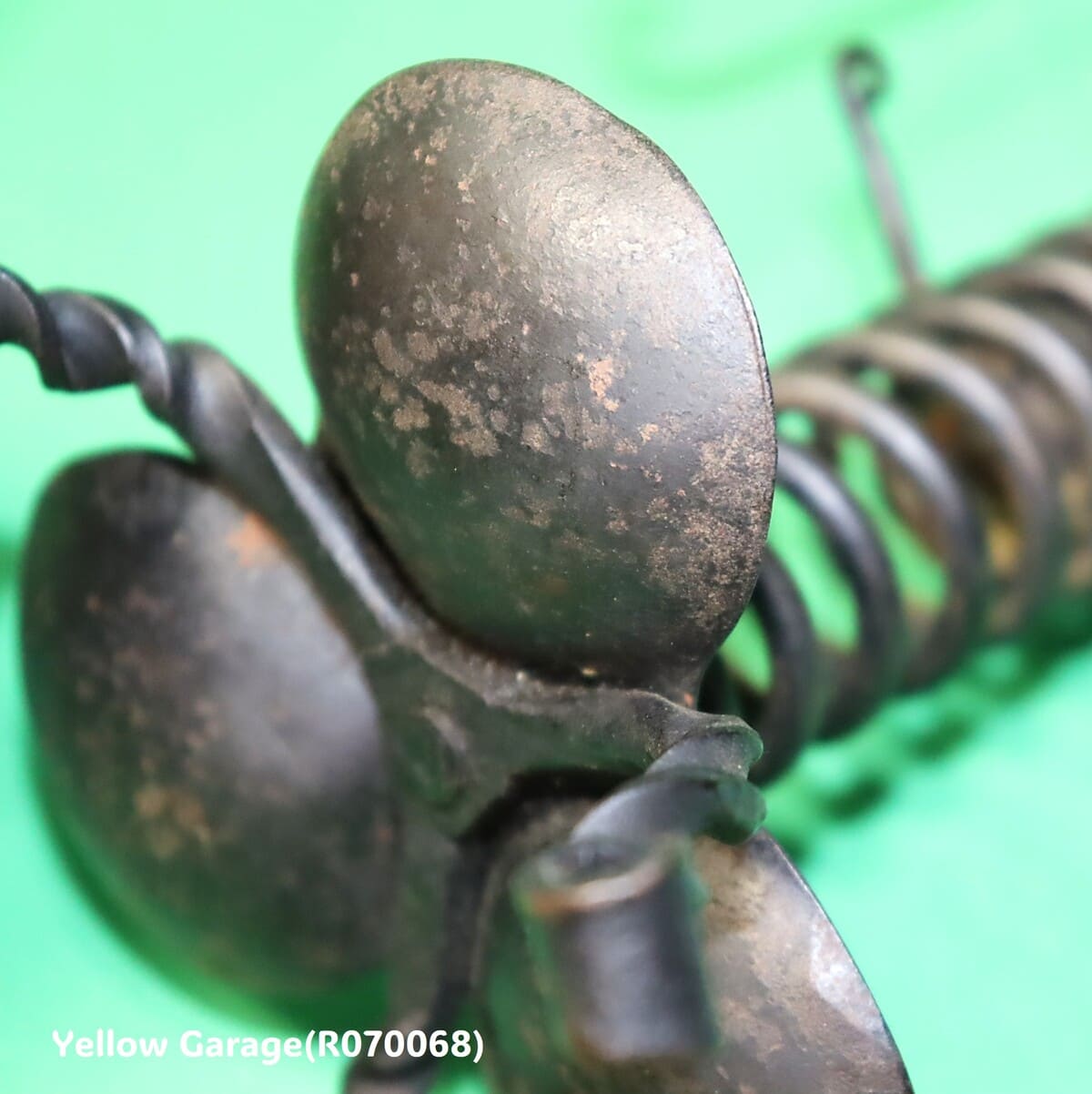 アンティーク 鉄製スプリングキャンドルスタンド