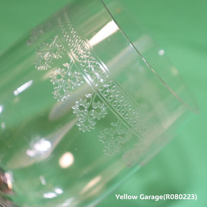 フランスを代表するクリスタルブランドオールドバカラによる「ポンパドール」シリーズのアンティーク・ウォーターグラ＿模様超アップ右上