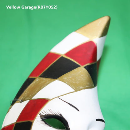 ヴィンテージ・ムーンフェイス・ハーフマスク（陶器製）