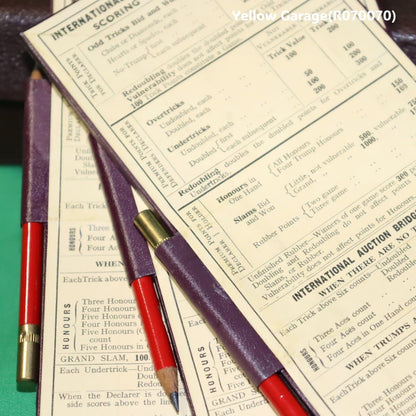 ヴィンテージ ブリッジゲーム フルセット（英国製・スコアカード＆鉛筆付）