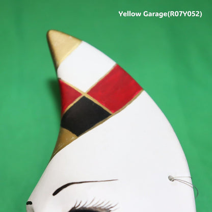 ヴィンテージ・ムーンフェイス・ハーフマスク（陶器製）