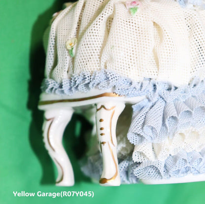 【ヴィンテージ・ドレスデンレース人形】Irish Dresden「Gina」Germany製／陶器フィギュリン