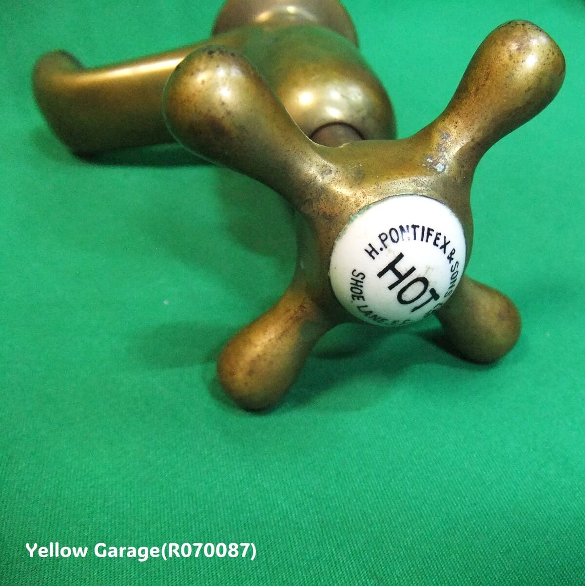 H.PONTIFEX & SONS LTD 真鍮製 アンティーク蛇口（HOT表記／セラミックトップ）　上