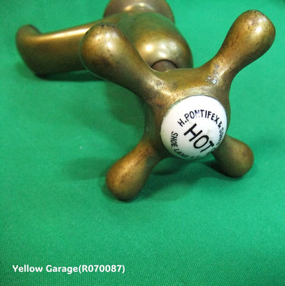 H.PONTIFEX & SONS LTD 真鍮製 アンティーク蛇口（HOT表記／セラミックトップ）　上