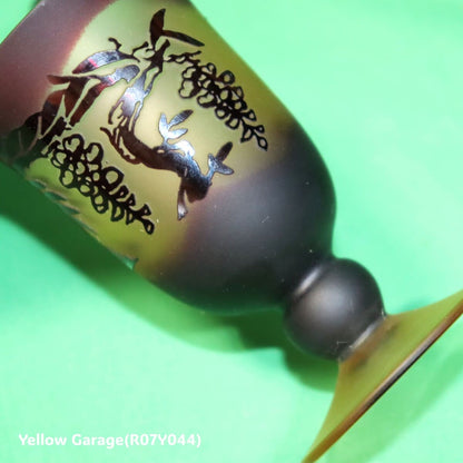 アールヌーヴォー風 葡萄文様 小型グラス 2客セット（高さ9cm）