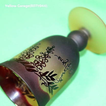 アールヌーヴォー風 葡萄文様 小型グラス 2客セット（高さ9cm）