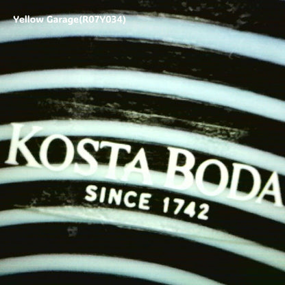 KOSTA BODA コスタボダ アートガラス ミニベース “Brown & White Flow” 6cm