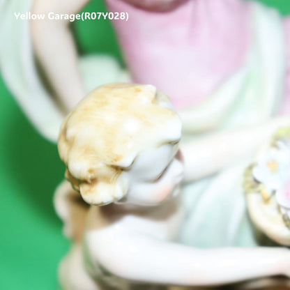 ロココスタイル 女神と天使の陶器フィギュリン｜ビスクポーセリン置物 28cm