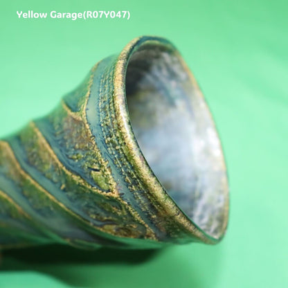 棚橋淳 作　織部青海波文 フリーカップ（高さ14cm）