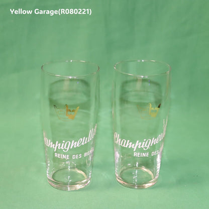 フランスの老舗ビールブランド「Champigneulles（シャンピニュール）」のアンティーク・ビアグラス2客セット＿二個