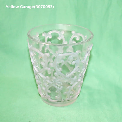 ルネ・ラリック フランス製アール・デコ装飾グラス “Feuilles” モチーフ（R.LALIQUE FRANCE刻印）　正面