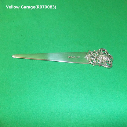 【英国製1967年製】スターリングシルバー ペーパーナイフ（ホールマーク＆イニシャル刻印入り）＿正面