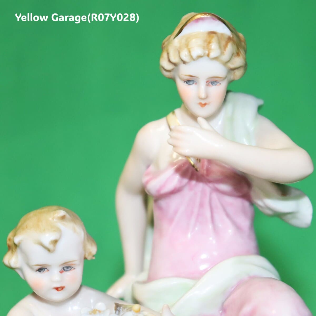 ロココスタイル 女神と天使の陶器フィギュリン｜ビスクポーセリン置物 28cm