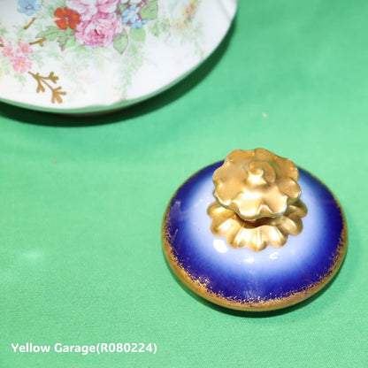 19世紀末〜20世紀初頭に製造されたフランス・リモージュのアンティークティーセット_ポット蓋超アップ