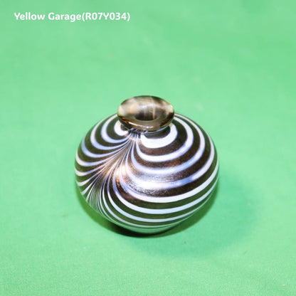 KOSTA BODA コスタボダ アートガラス ミニベース “Brown & White Flow” 6cm