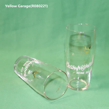 フランスの老舗ビールブランド「Champigneulles（シャンピニュール）」のアンティーク・ビアグラス2客セット＿二個横
