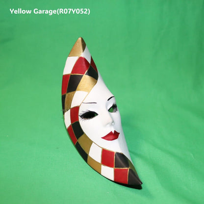 ヴィンテージ・ムーンフェイス・ハーフマスク（陶器製）