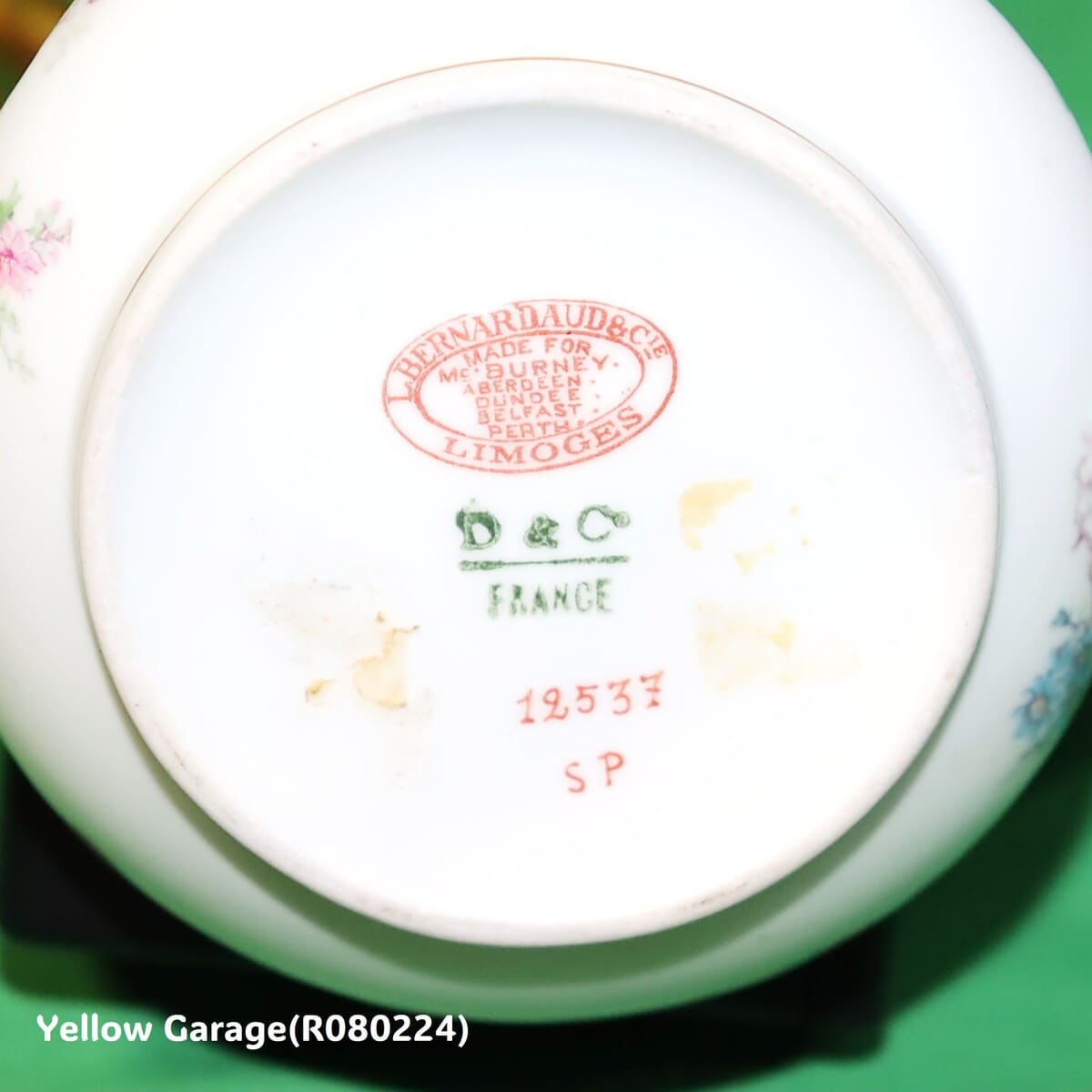 19世紀末〜20世紀初頭に製造されたフランス・リモージュのアンティークティーセット_ポット底刻印