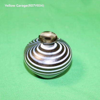 KOSTA BODA コスタボダ アートガラス ミニベース “Brown & White Flow” 6cm