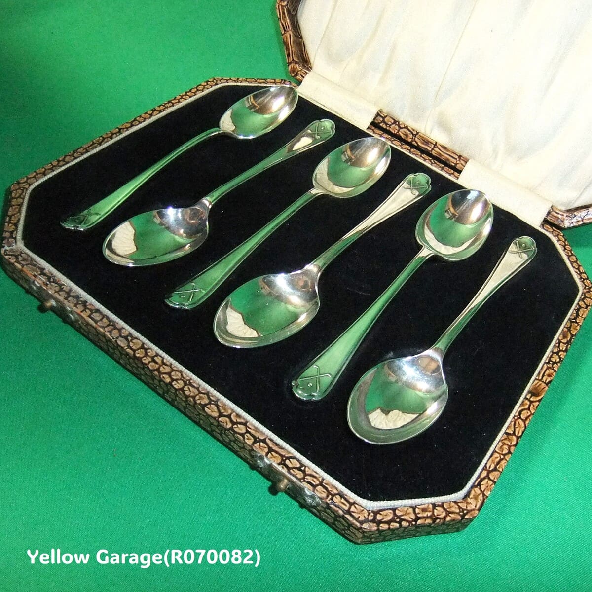 W&H 英国純銀製アンティークティースプーン6本セット（専用ケース付）