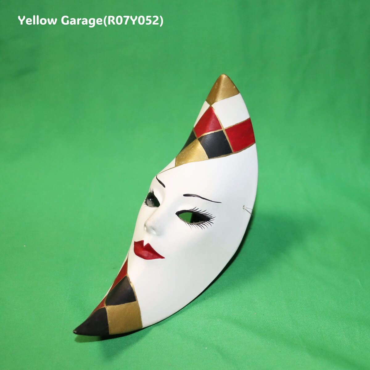 ヴィンテージ・ムーンフェイス・ハーフマスク（陶器製）